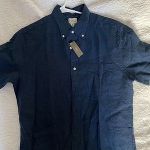J Crew Mens Short Sleeve Button Down 100% Cotton (Medium) NWT